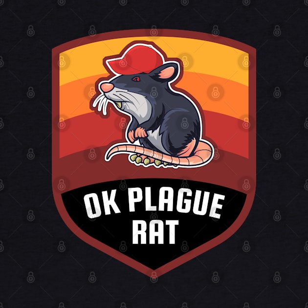 OK Plague Rat Red Hat Gradient Badge by aaallsmiles